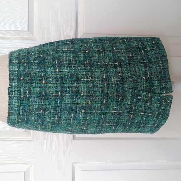 Kate Spade Paint the Town Judy Skirt in Forrest Green Tweed - Picture 5 of 7